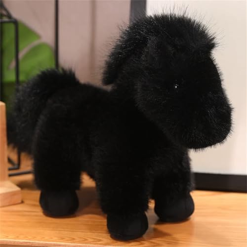 Uixxducc Pferd Kuscheltier Plüschpferd Für Mädchen, Jungen & Babys Ab 1 Jahr, Kuscheliges Flauschiges Stofftier Zum Spielen & Kuscheln (23cm,Schwarz) von Uixxducc
