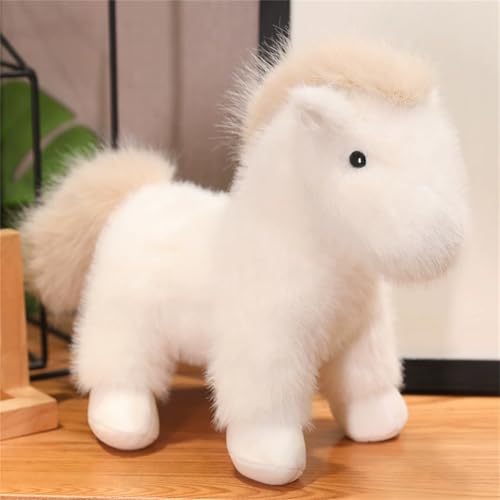 Uixxducc Pferd Kuscheltier Plüschpferd Für Mädchen, Jungen & Babys Ab 1 Jahr, Kuscheliges Flauschiges Stofftier Zum Spielen & Kuscheln (35cm,Weiß) von Uixxducc