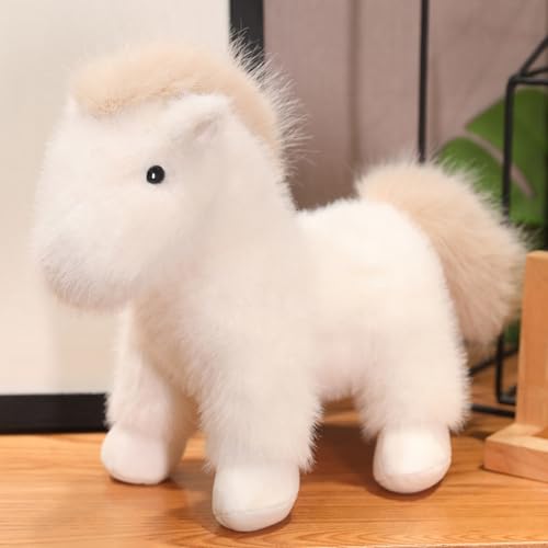 Uixxducc Pferd Kuscheltier Plüschtier kuschelig, weich PlüschPferd Plüsch Puppe Spielzeug Geburtstag Geschenke für Jungen und Mädchen (23cm,Weiß) von Uixxducc
