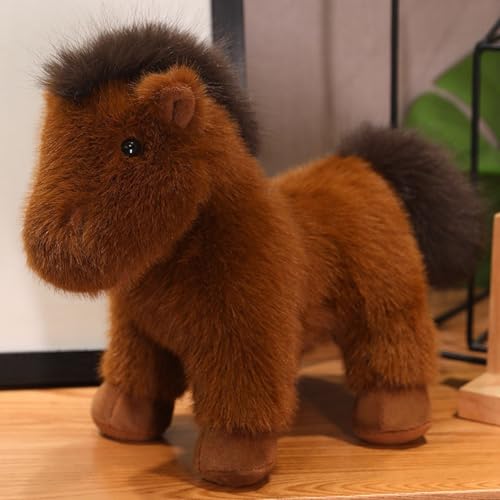 Uixxducc Pferd Kuscheltier Plüschtier kuschelig, weich PlüschPferd Plüsch Puppe Spielzeug Geburtstag Geschenke für Jungen und Mädchen (32cm,Braun) von Uixxducc