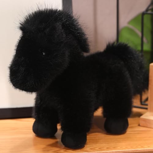 Uixxducc Pferd Kuscheltier Plüschtier kuschelig, weich PlüschPferd Plüsch Puppe Spielzeug Geburtstag Geschenke für Jungen und Mädchen (32cm,Schwarz) von Uixxducc