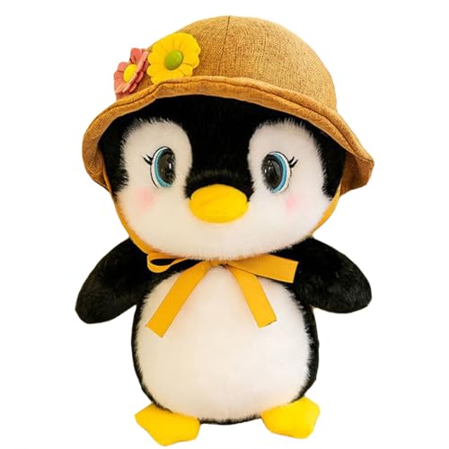 Uixxducc Pinguin Kuscheltier Plüschtier Pinguin Stofftier Cartoon Pinguin Kissen Kuscheltier Zierkissen Geschenk für Kinderzimmer Schlafzimmer Deko (Gelb,23cm) von Uixxducc