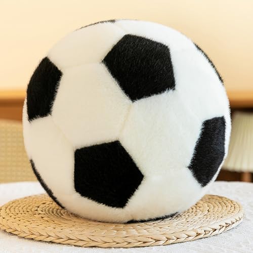 Uixxducc Plüsch Fußball Kissen, Fußball Kuscheltier Spielzeug Flauschige Ballkissen, weiche Fußball Stuhlkissen, Sport-Wurfkissen,Sport-Themenkissen für Kinderzimmer Dekoration (B,25CM) von Uixxducc
