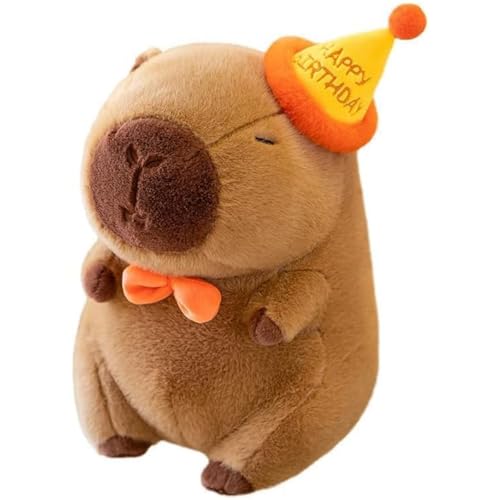 Uixxducc Plüschtier Capybara 25/35/45cm Capybara Kuscheltier Wasserschwein Plüschpuppe Plüsch Capybara mit Hut Stofftier Spielzeug Plüschtier für Kindergeschenke (45cm) von Uixxducc
