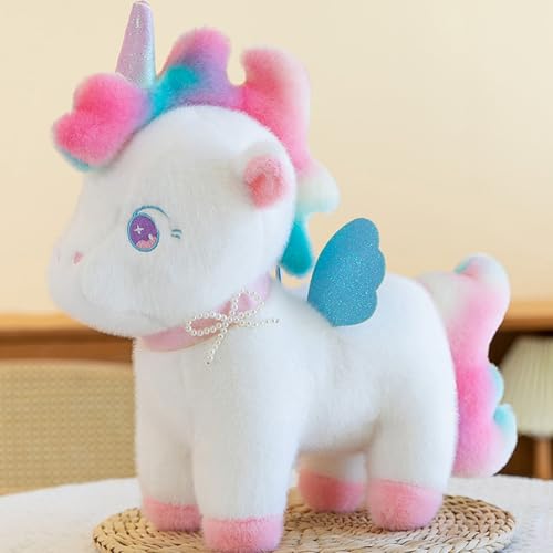 Uixxducc Plüschtier Einhorn Kuscheltier für Mädchen Super Weiches Einhorn Plushies Kissen-Stofftier Süße Plüschtier für Kinder Mädchen Plüsch Puppe Geschenk (25cm,Weiß) von Uixxducc
