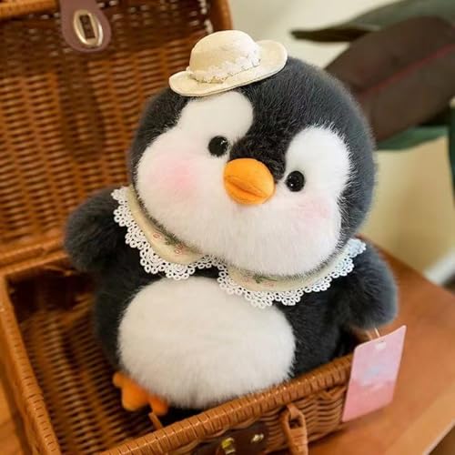 Uixxducc Plüschtier Pinguin Kuscheltier niedliches Pinguin mit Mütze Stofftier aus weichem Plüsch zum Kuscheln und Spielen Spielzeug Geburtstag Geschenke für Jungen Mädchen (35cm) von Uixxducc