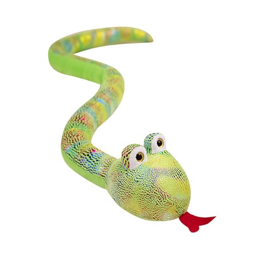 Uixxducc Plüschtier Riesige Schlange Kuscheltier Realistisches Schlange Stofftier mit Kuschelfaktor und Glitzereffekt Geburtstagspartys und Streiche (Grün,120cm) von Uixxducc