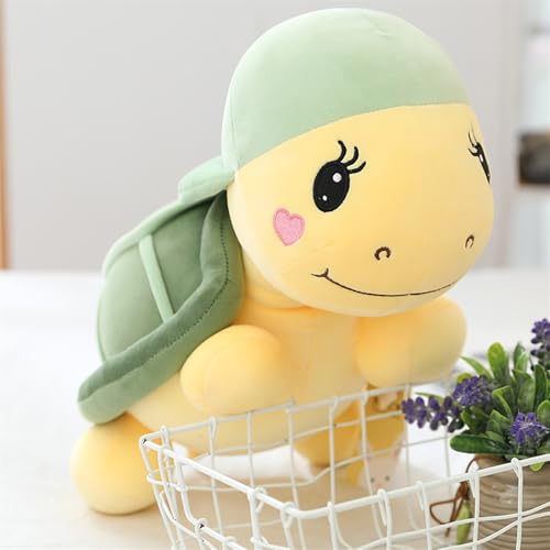 Uixxducc Plüschtier Schildkröte Kuscheltier Super weich Umarmungskissen Plüschkissen Stofftier Plushies Puppe Geschenk für Kinder & Erwachsene (25cm,Grün) von Uixxducc