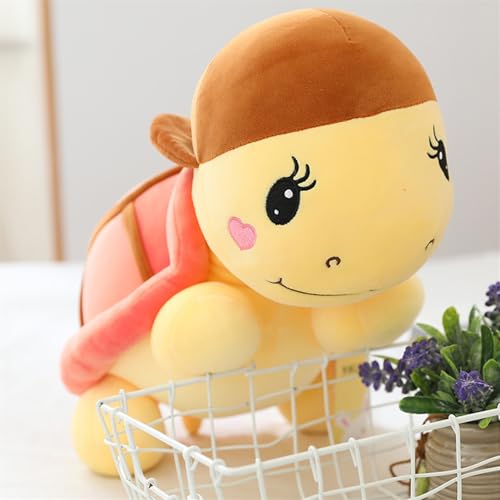 Uixxducc Plüschtier Schildkröte Kuscheltier Super weich Umarmungskissen Plüschkissen Stofftier Plushies Puppe Geschenk für Kinder & Erwachsene (35cm,Rosa) von Uixxducc