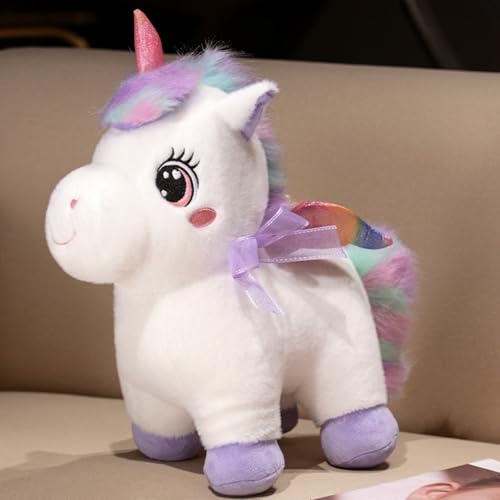 Uixxducc Regenboge Einhorn Kuscheltier, Süßes Plüschtier Regenbogen Einhörner Stofftier Plüsch Spielzeug, Deko & Geschenk für Mädchen Jungen Kinder & Erwachsene (40cm,Lila) von Uixxducc