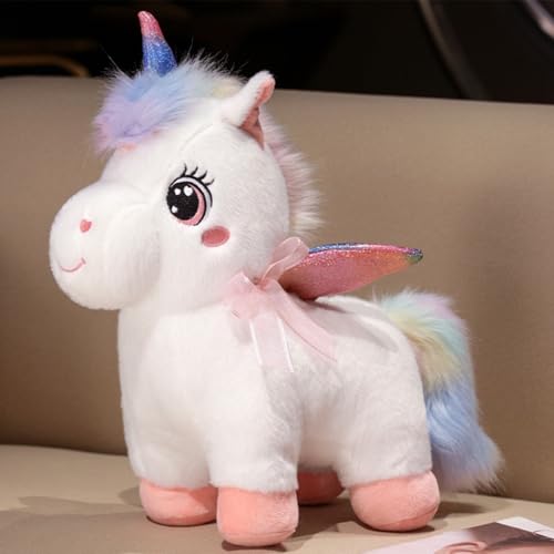 Uixxducc Regenboge Einhorn Kuscheltier, Süßes Plüschtier Regenbogen Einhörner Stofftier Plüsch Spielzeug, Deko & Geschenk für Mädchen Jungen Kinder & Erwachsene (40cm,Rosa) von Uixxducc
