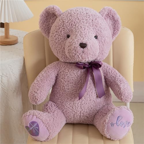 Uixxducc Teddybär Kuscheltier Plüschtier Weiches Teddybär Stofftier Bär Puppe Kuscheltier Stofftier Bär Spielzeug Kissen Geschenk für Kinder (Violett,50CM) von Uixxducc