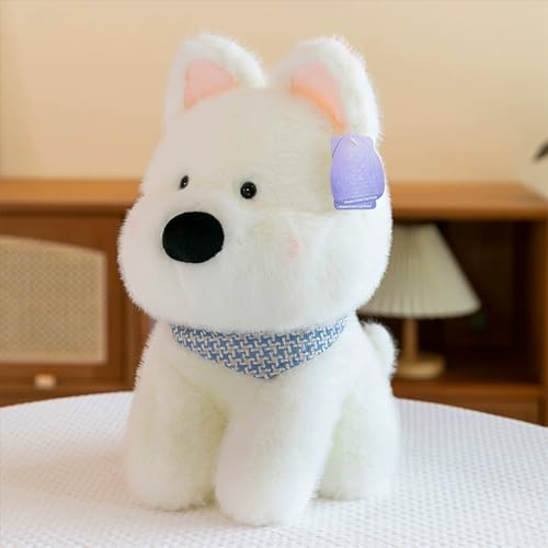 Uixxducc West Highland Hunde Plüschtiere Hund Westhighland-Terrier Kuscheltier Spielzeug Stofftier Plush Geschenk Für Kinder Jungen Mädchen (45cm,Weiß) von Uixxducc