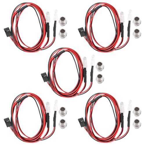 Ujjdwiurgh 5 Stück 2 LED 5 mm Scheinwerfer RC Zubehör LED-Leuchten für 1/10 Modell Drift Car Fahrzeug, bunt Ujjdwiurgh 5 Stück 2 LED 5 mm Scheinwerfer RC Zubehör LED-Leuchten für 1/10 Modell Drift Car Fahrzeug, bunt von Ujjdwiurgh