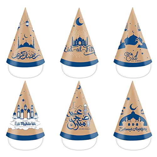 Ujjdwiurgh 6 Stück Eid Ramadan Dekoration Themenparty 3D Papierhut Mondstern Dekoration für Ramadan Supplies Ujjdwiurgh 6 Stück Eid Ramadan Dekoration Themenparty 3D Papierhut Mondstern Dekoration für Ramadan Supplies von Ujjdwiurgh
