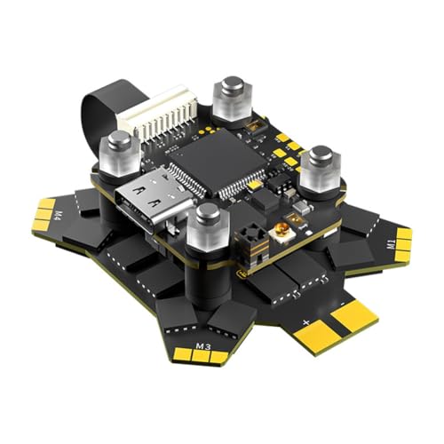 Ujjdwiurgh Borg 5S FPV Stack Borg 5S Flugsteuerung mit Integriertem ELRS 2,4-GHz-Empfänger Borg 60R ESC 4-8S 20x20 für FPV Racing Teile Borg 5S RX Stack von Ujjdwiurgh