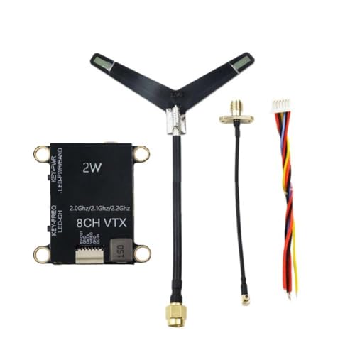 Ujjdwiurgh High Power FPV-Audio- und Video-Sender, 2,0 G, 2,1 G, 2,2 G, 2 W, VTX, 8 Kanäle, NTSC/PAL für RC FPV-Drohnen mit Reichweite Ujjdwiurgh High Power FPV-Audio- und Video-Sender, 2,0 G, 2,1 G, 2,2 G, 2 W, VTX, 8 Kanäle, NTSC/PAL für RC FPV-Drohnen mit Reichweite von Ujjdwiurgh