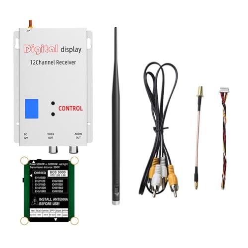 Ujjdwiurgh Leistungsstarker FPV-Videosender mit 9 Kanälen, 1,2 G, 1,3 G, 3 W, VTX+1,2 G, FPV VRX, 3000 MW, für RC FPV-Drohne mit Reichweite Ujjdwiurgh Leistungsstarker FPV-Videosender mit 9 Kanälen, 1,2 G, 1,3 G, 3 W, VTX+1,2 G, FPV VRX, 3000 MW, für RC FPV-Drohne mit Reichweite von Ujjdwiurgh