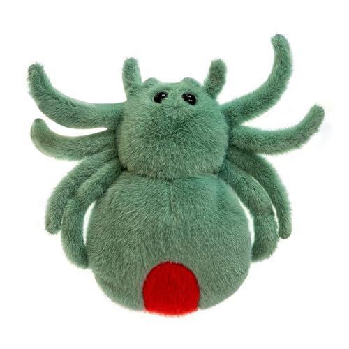 Ujjdwiurgh Spinnenpuppe, PP-Baumwolle, Spinnenpuppe, Krabbeltierpuppe, Plüsch, Süßes Reptilien-Plüschtier, Supersüß, Grün von Ujjdwiurgh