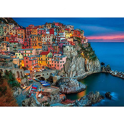 Ulalaza 1000-teiliges Puzzle - Cinque Terre - Erwachsene Teenager Kinder - Puzzle Spielzeug - Geschenk - Pädagogisch Intellektuell Dekomprimieren Spaß Familienspiel von Ulalaza