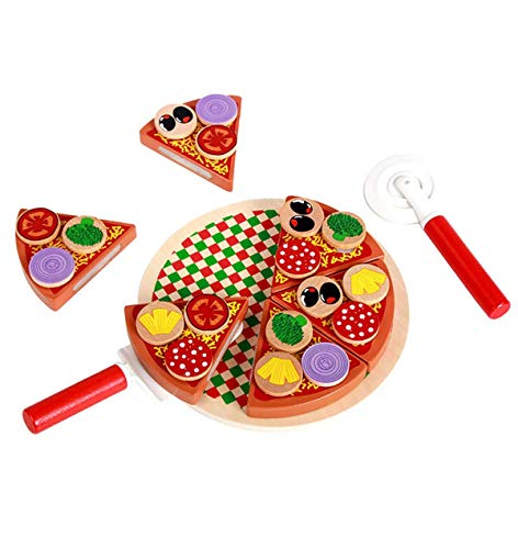 Hölzerne Pizza Simulation Küchenchef Spielzeug Pretend Play Toy für Girl Boy Kid Geschenke von Ulalaza