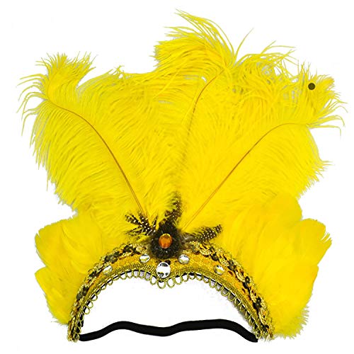 Karneval Feather Headpiece Showgirl Stirnband Roaring 20er Jahre 1920er Jahre Flapper Head Band Vintage Gatsby Party Zubehör von Ulalaza
