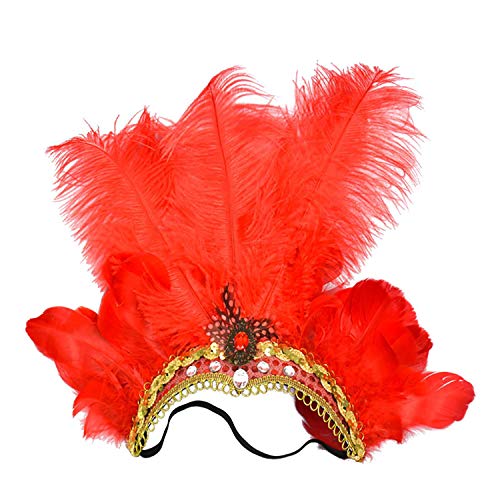 Karneval Feather Headpiece Showgirl Stirnband Roaring 20er Jahre 1920er Jahre Flapper Head Band Vintage Gatsby Party Zubehör von Ulalaza