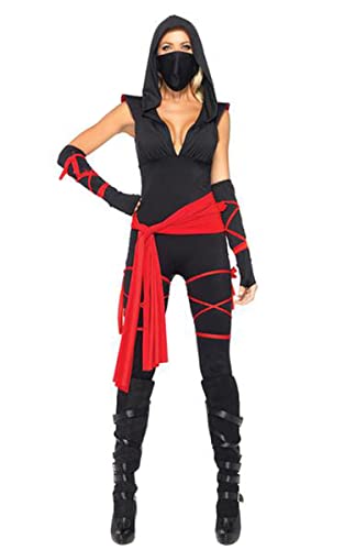 Ulalaza Damen Cosplay Kostüm Gefallener Engel Teufelsflügel Priester Nonne Ninja Meerjungfrau Königin Uniform Outfit für Halloween von Ulalaza