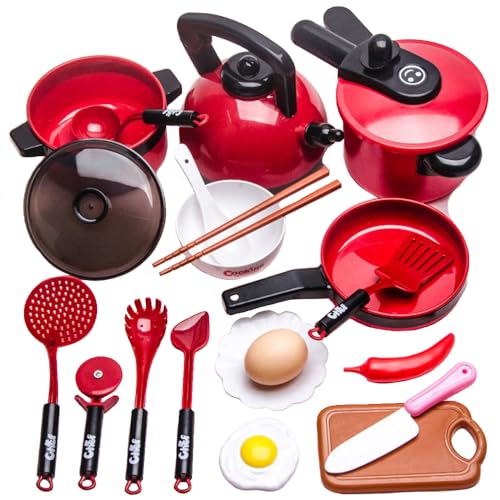 Ulalaza Küchenspielset Vortäuschen Kochen Spielzeug Zubehör Lebensmittel Utensilien Pfannen Töpfe für Kinder Mädchen Jungen Kleinkind Ulalaza Küchenspielset Vortäuschen Kochen Spielzeug Zubehör Lebensmittel Utensilien Pfannen Töpfe für Kinder Mädchen Jungen Kleinkind von Ulalaza