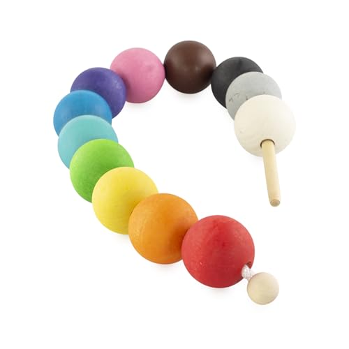 Ulanik Fädelspiel Perlen Groß, Montessori Spielzeug ab 3 Jahre, Baby Perlen zum Auffädeln, Spiel für Zählen und Sortieren Farben Lernen — 12 Holzkugeln Bunt Ulanik Fädelspiel Perlen Groß, Montessori Spielzeug ab 3 Jahre, Baby Perlen zum Auffädeln, Spiel für Zählen und Sortieren Farben Lernen — 12 Holzkugeln Bunt von Ulanik