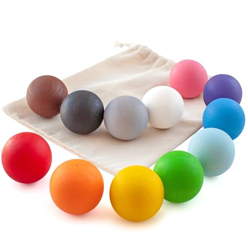 Ulanik Holzkugeln Bunt Kleinkinder Montessori Spielzeug ab 1 Jahr + Baby Pädagogisches Holzspiele zum Zählen und Sortieren Farben Lernen — 12 Sensorik Bälle Ulanik Holzkugeln Bunt Kleinkinder Montessori Spielzeug ab 1 Jahr + Baby Pädagogisches Holzspiele zum Zählen und Sortieren Farben Lernen — 12 Sensorik Bälle von Ulanik