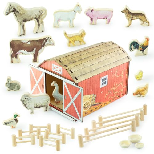 Ulanik Holzset Bauernhof mit Tierfiguren, Spiele ab 3 Jahren, Holz Spielzeug ab 3 Jahre, Lernspiele ab 3 Jahre, Vorschule Spiele, Holzspiele für Kleinkinder – 13 St Ulanik Holzset Bauernhof mit Tierfiguren, Spiele ab 3 Jahren, Holz Spielzeug ab 3 Jahre, Lernspiele ab 3 Jahre, Vorschule Spiele, Holzspiele für Kleinkinder – 13 St von Ulanik