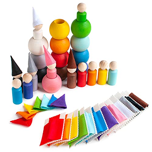 Ulanik Kleine Steckpuppen in Kugeln mit Hüte und Betten Montessori Spielzeug ab 3 Jahre + Baby Waldorf Puppen Holzspiele zum Sortieren Farben Lernen — 12 Zwerge Ulanik Kleine Steckpuppen in Kugeln mit Hüte und Betten Montessori Spielzeug ab 3 Jahre + Baby Waldorf Puppen Holzspiele zum Sortieren Farben Lernen — 12 Zwerge von Ulanik
