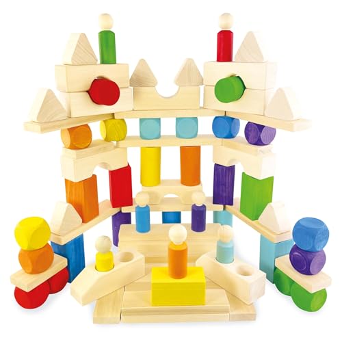 Ulanik Magisches Schloss, Montessori Spielzeug ab 3 Jahre, Baby Sensorik Balance Spiel Holzbausteine, Spiel für Zählen und Sortieren Farben Lernen — 77 St Ulanik Magisches Schloss, Montessori Spielzeug ab 3 Jahre, Baby Sensorik Balance Spiel Holzbausteine, Spiel für Zählen und Sortieren Farben Lernen — 77 St von Ulanik