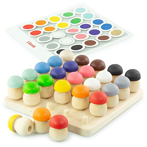 Ulanik Pilzwiese Montessori Holzspielzeug Sortierspiel 25 Pilze 45 mm Ab 3+ Jahre Lernspielzeug für Vorschule für Farbsortierung und Zählen Ulanik Pilzwiese Montessori Holzspielzeug Sortierspiel 25 Pilze 45 mm Ab 3+ Jahre Lernspielzeug für Vorschule für Farbsortierung und Zählen von Ulanik