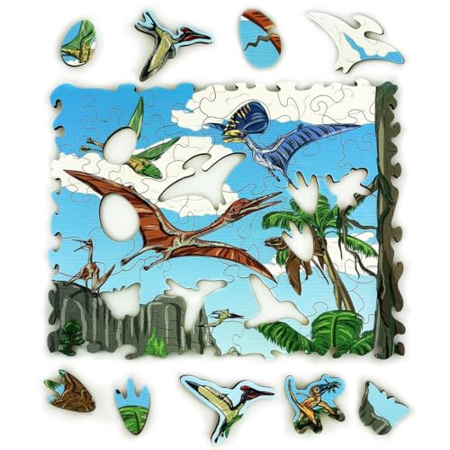 Ulanik Puzzle Fliegende Dinosaurier, Spiele ab 3 Jahren, Holz Puzzle ab 3 Jahre, Jigsaw Puzzle, Lernspiele ab 3 Jahre, Vorschule Spiele für Kleinkinder — 45 Teile Ulanik Puzzle Fliegende Dinosaurier, Spiele ab 3 Jahren, Holz Puzzle ab 3 Jahre, Jigsaw Puzzle, Lernspiele ab 3 Jahre, Vorschule Spiele für Kleinkinder — 45 Teile von Ulanik