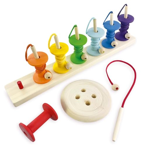 Ulanik Spulenset Regenbogen, Montessori Spielzeug ab 3 Jahre, Baby Sensorik Balance Spiel Holzbausteine, Spiel für Zählen und Sortieren Farben Lernen — 7 Farben Ulanik Spulenset Regenbogen, Montessori Spielzeug ab 3 Jahre, Baby Sensorik Balance Spiel Holzbausteine, Spiel für Zählen und Sortieren Farben Lernen — 7 Farben von Ulanik
