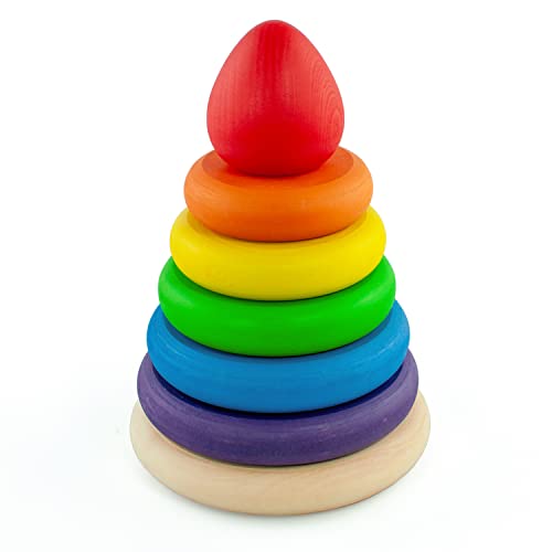 Ulanik Stapelringe Montessori Spielzeug Holzstapelringe Regenbogen Stapelspiel 5 STK 17 cm Ab 1+ Lernspielzeug für Vorschule Ulanik Stapelringe Montessori Spielzeug Holzstapelringe Regenbogen Stapelspiel 5 STK 17 cm Ab 1+ Lernspielzeug für Vorschule von Ulanik