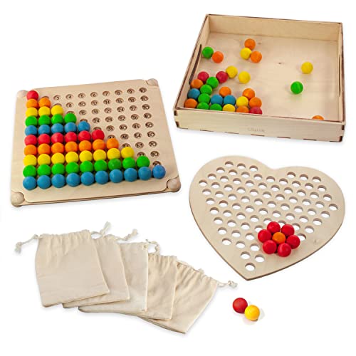 Ulanik Bis 100 Zählen Montessori Spielzeug ab 3 Jahre Baby Sensorik Bälle Vorschul Holzspiele zum Zählen und Sortieren Farben Lernen — Mathe für Kinder, 100 Kugeln von Ulanik
