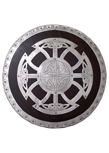 Ulfberth Wikinger Rundschild aus Holz mit Stahlbeschlägen | Mittelalter Schild für Erwachsene | Wikingerschild Handverziert | Geeignet für Schaukampf, Reenactment, Mittelalterfest oder als Dekoration Ulfberth Wikinger Rundschild aus Holz mit Stahlbeschlägen | Mittelalter Schild für Erwachsene | Wikingerschild Handverziert | Geeignet für Schaukampf, Reenactment, Mittelalterfest oder als Dekoration von Ulfberth