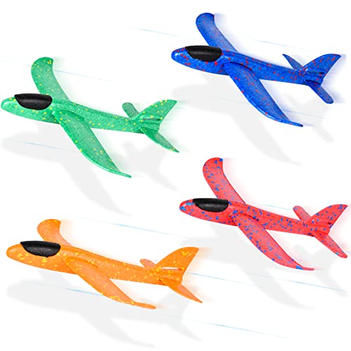 Ulikey 4 Stück Segelflugzeug, Kinder Styroporflieger Flugzeug, Modell Schaum Flugzeug, Manuelles Wurfspiel kleine Flugzeuge, Flugzeug Outdoor-Sportarten Spielzeug von Ulikey