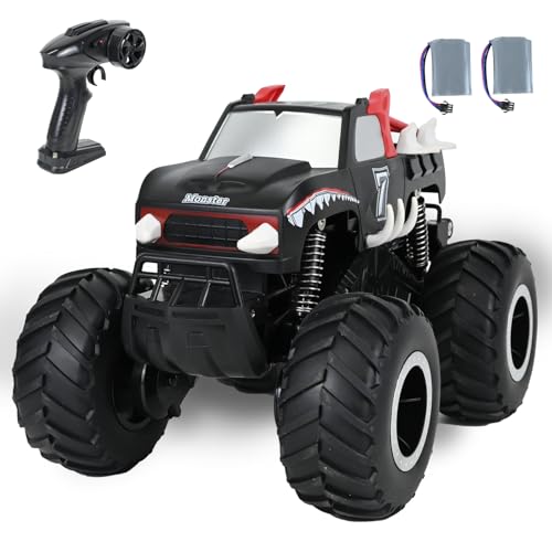 Ulikey 4WD Ferngesteuertes Auto, 2,4 GHz Ferngesteuerter Monstertruck, RC Geländewagen Wasserdicht mit 3 Batterien, Amphibisches, All Terrain Offroad RC, 360° Drift, Geschenk für Kinder ab 6+ (Rot) von Ulikey