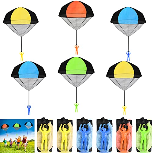 Ulikey 6 Stück Fallschirmspringer Spielzeug, Kinder Hand Werfen Fallschirm Kreative Spielzeug Geschenk für Draußen (Zufällige Farbe) von Ulikey