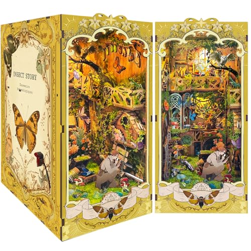 Ulikey Book Nook Kit, DIY Miniature House, DIY Book Nook Miniatur Haus Kit mit LED Licht, 3D Puzzles Holz Miniaturhaus Puppenhäuser Set Dioramen für Erwachsene und Kinder Bücherregal Deko Ulikey Book Nook Kit, DIY Miniature House, DIY Book Nook Miniatur Haus Kit mit LED Licht, 3D Puzzles Holz Miniaturhaus Puppenhäuser Set Dioramen für Erwachsene und Kinder Bücherregal Deko von Ulikey