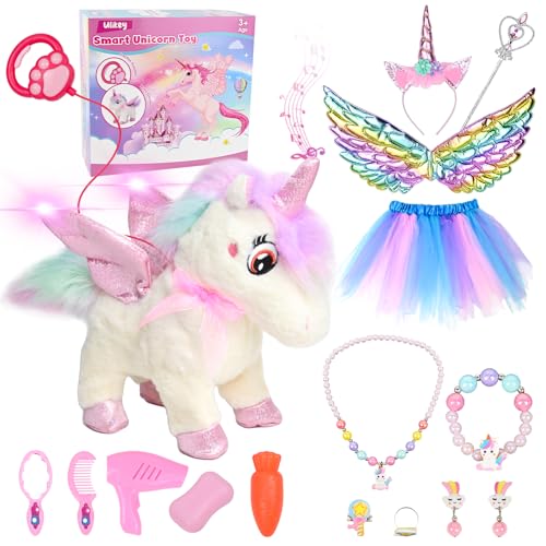 Ulikey Einhorn Geschenke für Mädchen 3 4 5 6 Jahre, Elektrisches Einhorn Plüschtier mit LED und Musik, Interaktives Einhorn Spielzeug Set RC Roboter, Kinder Geburtstag Geschenk Mädchen ab 3 Jahren Ulikey Einhorn Geschenke für Mädchen 3 4 5 6 Jahre, Elektrisches Einhorn Plüschtier mit LED und Musik, Interaktives Einhorn Spielzeug Set RC Roboter, Kinder Geburtstag Geschenk Mädchen ab 3 Jahren von Ulikey