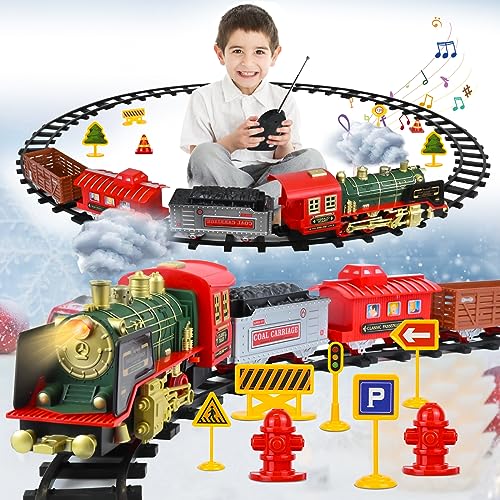 Ulikey Elektrischer Zug für Kinder, Fernbedienung Dampfzug Spielzeug mit Licht und Sound, Weihnachtszug um den Baum, Christmas Dampflokomotive Geschenk für Kinder ab 3 Jahren Ulikey Elektrischer Zug für Kinder, Fernbedienung Dampfzug Spielzeug mit Licht und Sound, Weihnachtszug um den Baum, Christmas Dampflokomotive Geschenk für Kinder ab 3 Jahren von Ulikey