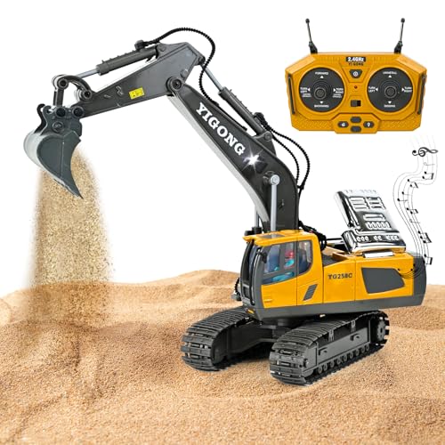 Ulikey Ferngesteuerter Bagger Spielzeug für Kinder, Ferngesteuerter Kettenbagger mit Klang, Beleuchtung und Fernbedienung, 2.4GHz Elektrischer Bagger Spielzeug, Weihnachten Geburtstag Geschenk (Gelb) Ulikey Ferngesteuerter Bagger Spielzeug für Kinder, Ferngesteuerter Kettenbagger mit Klang, Beleuchtung und Fernbedienung, 2.4GHz Elektrischer Bagger Spielzeug, Weihnachten Geburtstag Geschenk (Gelb) von Ulikey