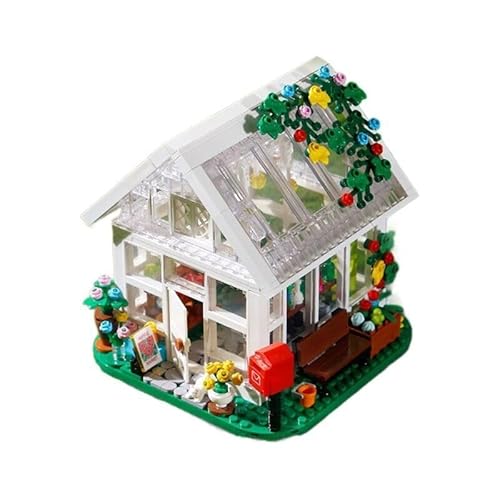 Ulikey Haus Bausteine mit LED Licht, Blumenhaus Bausteine Spielzeug, Klemmbausteine Haus mit Blumen Topfpflanzen Katze, Bauspielzeug Geschenk für Erwachsene Kinder ab 6 Jahre (597PCS) von Ulikey