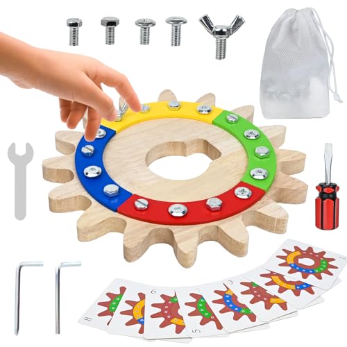 Ulikey Montessori Spielzeug ab 2 3 4 5 Jahre, Montessori Schraubbrett Holzspielzeug Lernspielzeug, Motorikspielzeug Für Kindergarten Jungen Mädchen, Feinmotorik Sensorik Spielzeug für Kleinkind Ulikey Montessori Spielzeug ab 2 3 4 5 Jahre, Montessori Schraubbrett Holzspielzeug Lernspielzeug, Motorikspielzeug Für Kindergarten Jungen Mädchen, Feinmotorik Sensorik Spielzeug für Kleinkind von Ulikey