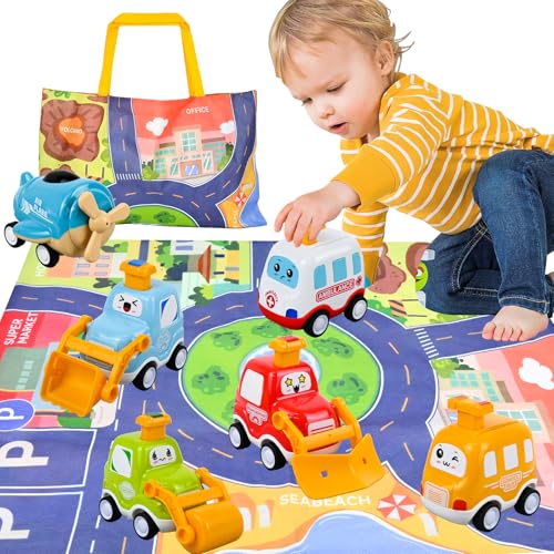 Ulikey Spielzeugautos für Kleinkinder, Press and Go Auto für Kleinkinder ab 1 2 3 Jahren, 6 teiliges Autospielzeug mit Spielmatten Aufbewahrung, Lernspielzeug Geburtstag Geschenk für Mädchen Jungen Ulikey Spielzeugautos für Kleinkinder, Press and Go Auto für Kleinkinder ab 1 2 3 Jahren, 6 teiliges Autospielzeug mit Spielmatten Aufbewahrung, Lernspielzeug Geburtstag Geschenk für Mädchen Jungen von Ulikey